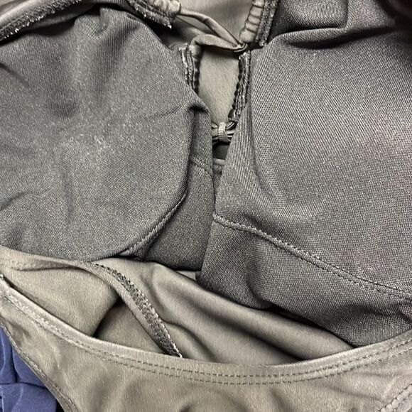 SHEIN Black One Piece Plunging Neckline with Tie and Razorback Swimsuit- Large - Picture 12 of 15